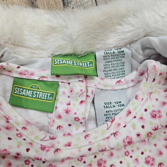 Vtg Y2K Pink Elmo Sesame Street Fur Lined Pink Vest w/ Undershirt Size 12 Months - Picture 5 of 6